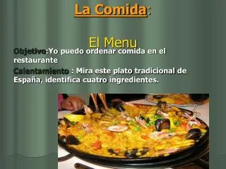 la comida el menu