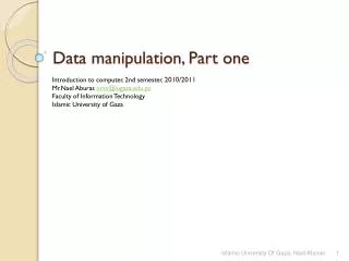 data manipulation part one