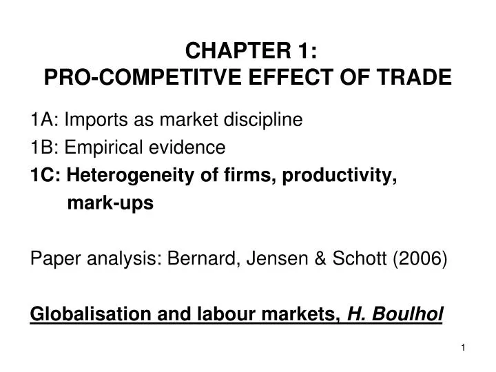 chapter 1 pro competitve effect of trade