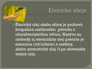 tericke oleje