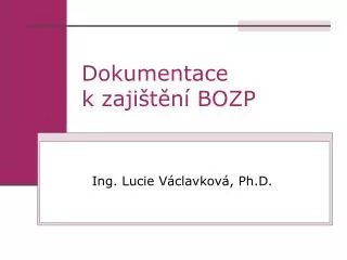 dokumentace k zaji t n bozp