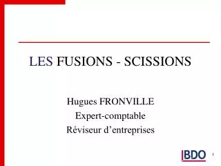 les fusions scissions