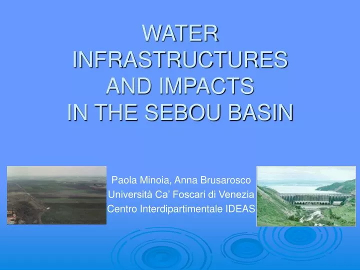 water infrastructures and impacts in the sebou basin