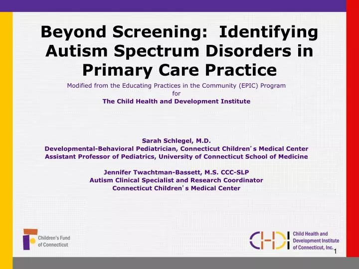 beyond screening identifying autism spectrum disorders in primary care practice