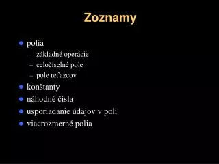 zoznamy