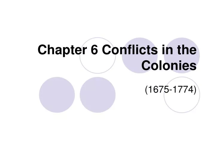 chapter 6 conflicts in the colonies