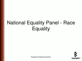 National Equality Panel - Race Equality