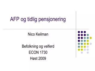 afp og tidlig pensjonering