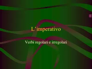 l imperativo