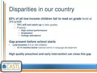 Disparities in our country