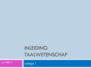 inleiding taalwetenschap