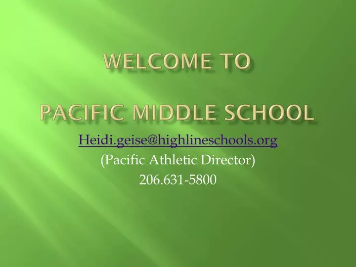 welcome to pacific middle school