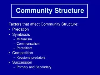 Community Structure