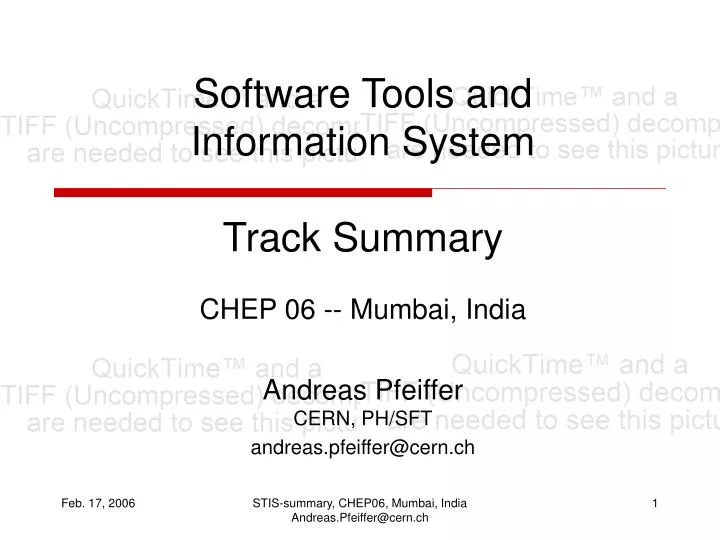 software tools and information system track summary