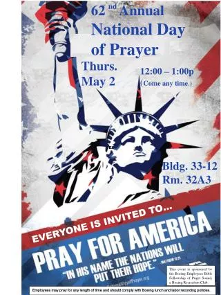 62 Annual National Day of Prayer