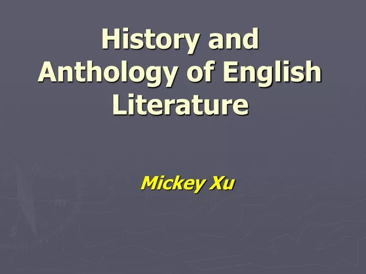 history and anthology of english literature