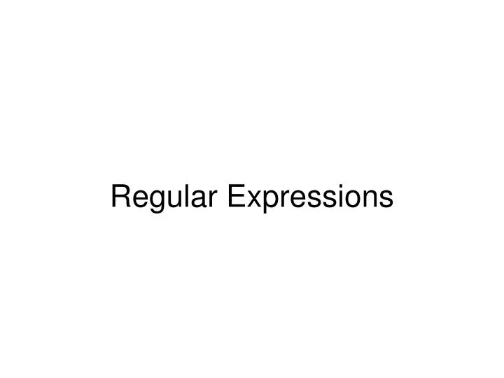 regular expressions