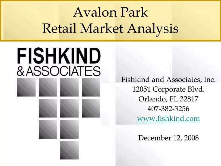 avalon park retail market analysis