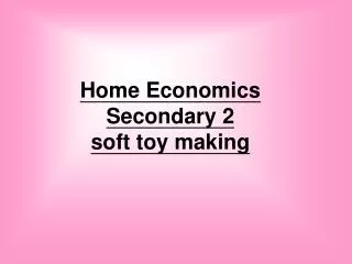 Home Economics Secondary 2 soft toy making