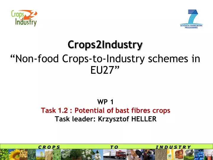 wp 1 task 1 2 potential of bast fibr e s crops task leader krzysztof heller