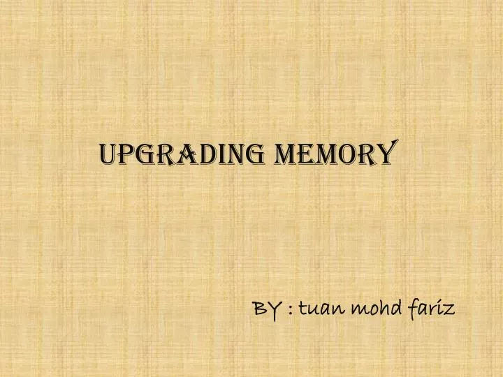 upgrading memory