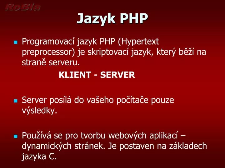 jazyk php