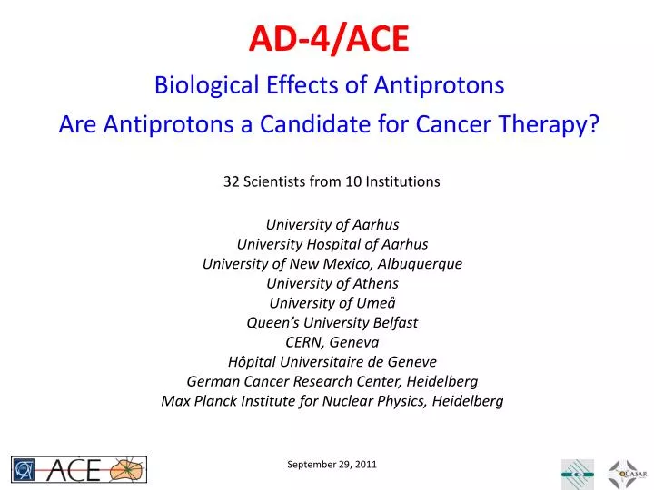 ad 4 ace biological effects of antiprotons are antiprotons a candidate for cancer therapy