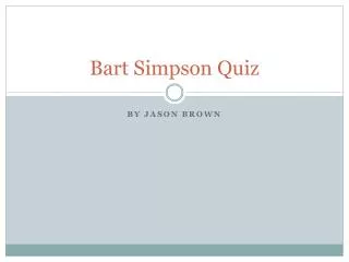 Bart Simpson Quiz