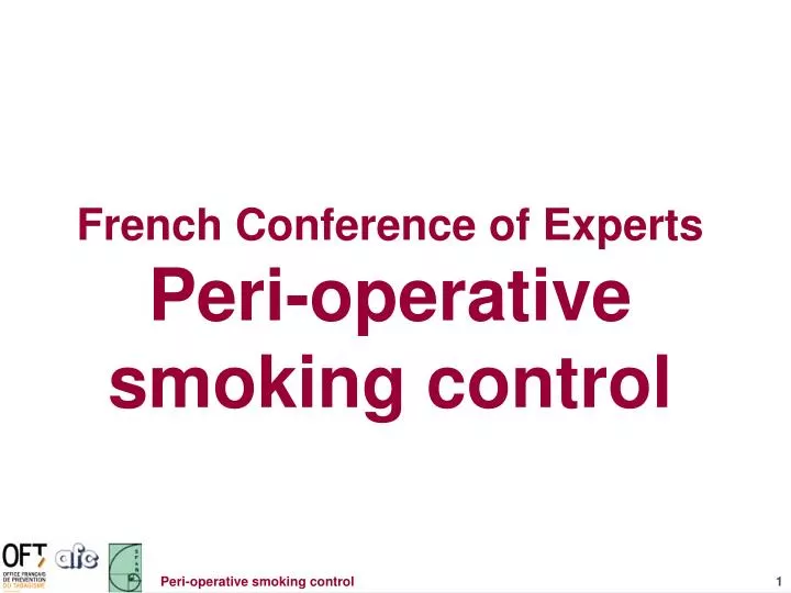 french conference of experts peri operative smoking control