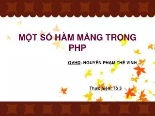 m t s h m ma ng trong php