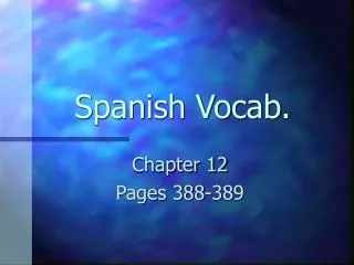 Spanish Vocab.