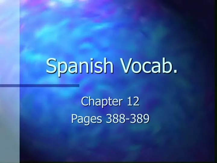 spanish vocab
