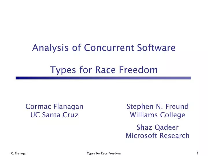 analysis of concurrent software types for race freedom