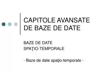 capitole avansate de baze de date