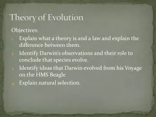 Theory of Evolution