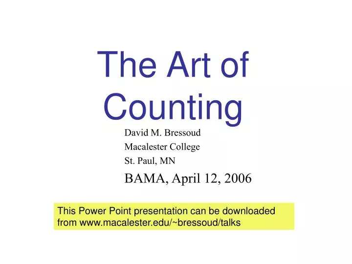 the art of counting