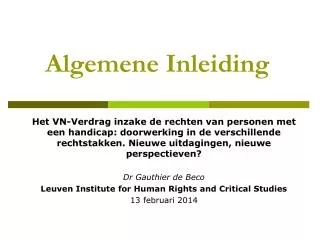 algemene inleiding