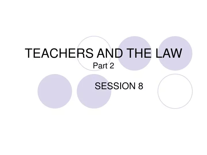 teachers and the law part 2