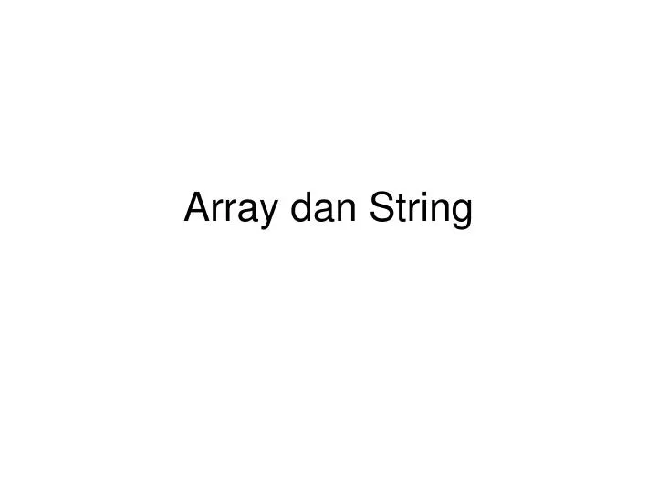array dan string