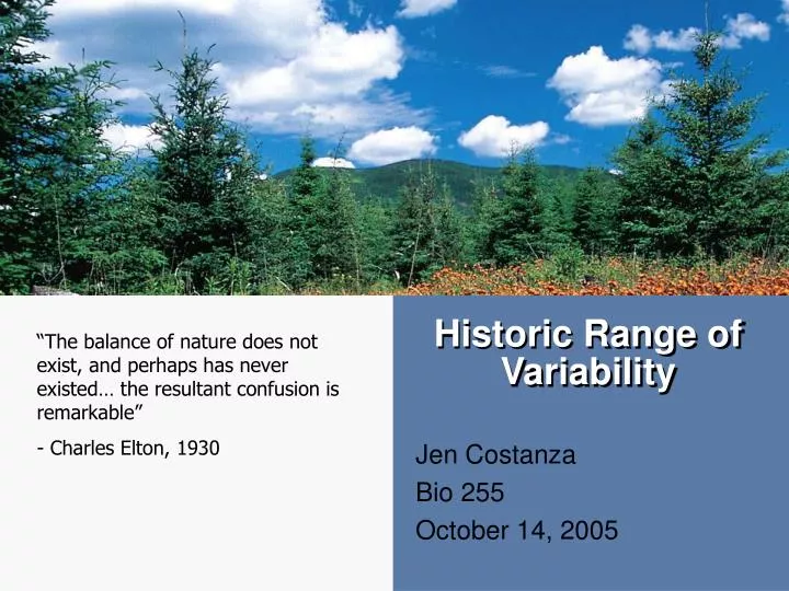 historic range of variability