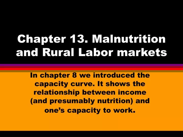 chapter 13 malnutrition and rural labor markets