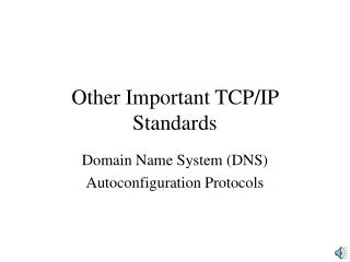 Other Important TCP/IP Standards