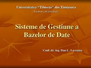 sisteme de gestiune a bazelor de date