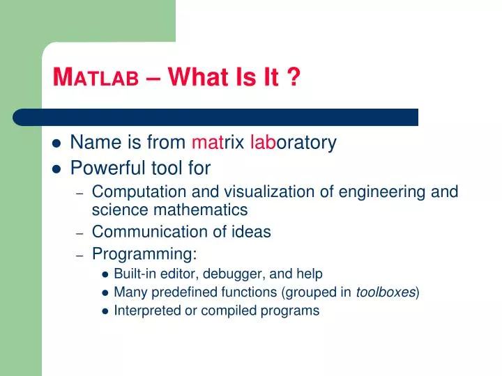 m atlab what is it