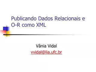 publicando dados relacionais e o r como xml