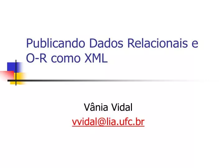 publicando dados relacionais e o r como xml