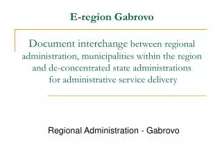 Regional Administration - Gabrovo