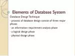 Elements of Database System - slide 1