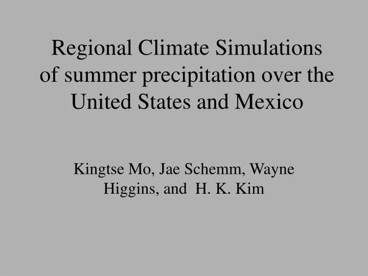 regional climate simulations of summer precipitation over the united states and mexico