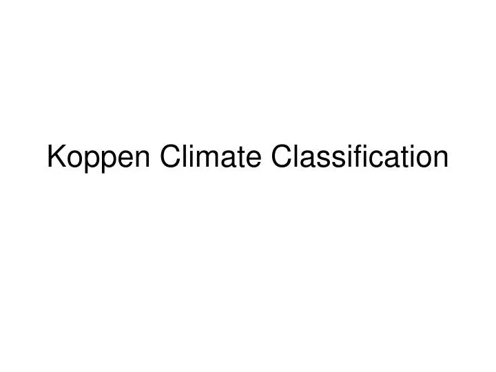 koppen climate classification
